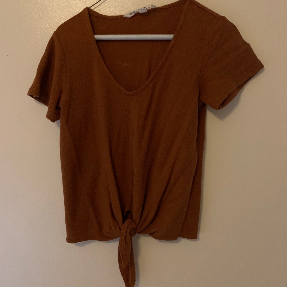 Orange Tie up blouse